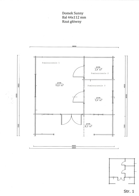Domek | Sunny 600 x 600 cm + okiennice Domek | Sunny 600 x 600 cm + okiennice