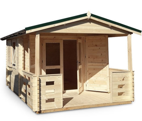 Domek | Sarah 320 x 320 cm + Taras 320 x 200 cm - BALIK 44 mm Domek | Sarah 320 x 320 cm + Taras 320 x 200 cm - BALIK 44 mm