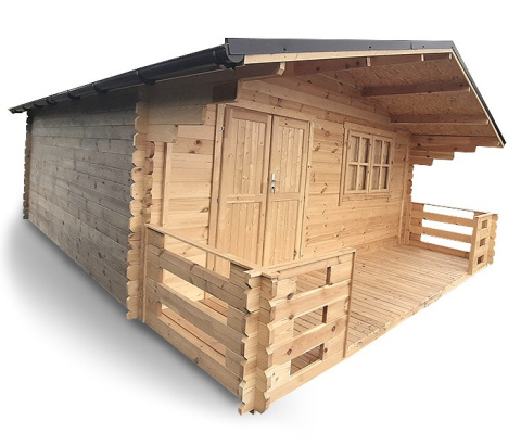 Domek | Ogrodowy letniskowy Jeremi 16m2 400x400cm 35mm z podłogą i tarasem 150 cm Domek | Ogrodowy letniskowy Jeremi 16m2 400x400cm 35mm z podłogą i tarasem 150 cm
