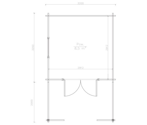 Domek | Sarah 320 x 320 cm + Taras 320 x 200 cm - BALIK 44 mm Domek | Sarah 320 x 320 cm + Taras 320 x 200 cm - BALIK 44 mm