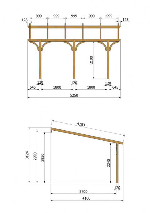 Zadaszenie tarasu | Proste 410 x 525 cm Zadaszenie tarasu | Proste 410 x 525 cm