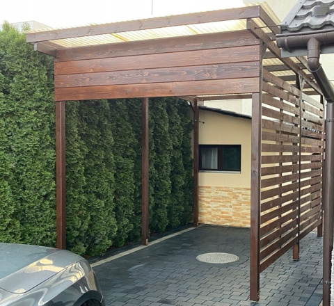 Wiata | Garażowa Granit I 300 x 500 cm (Słupek 300 cm) z dachem poliwęglanowym brązowym 55% Wiata | Garażowa Granit I 300 x 500 cm (Słupek 300 cm) z dachem poliwęglanowym brązowym 55%
