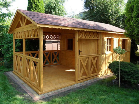 Domek ogrodowy | Michael 450 x 300 cm + Taras 225 cm Domek ogrodowy | Michael 450 x 300 cm + Taras 225 cm