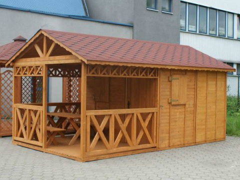 Domek ogrodowy | Michael 450 x 300 cm + Taras 225 cm Domek ogrodowy | Michael 450 x 300 cm + Taras 225 cm