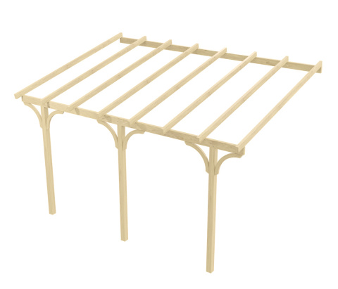 Wiata | KVH Sucha Premium - 420 x 600 cm - słupki 12x12x215 cm garażowa przyścienna - zastrzał łuk Wiata | KVH Sucha Premium - 420 x 600 cm - słupki 12x12x215 cm garażowa przyścienna - zastrzał łuk