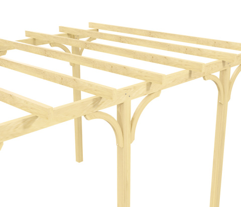 Wiata | KVH Sucha Premium - 420 x 600 cm - słupki 12x12x300 cm garażowa wolnostojąca - zastrzał łuk Wiata | KVH Sucha Premium - 420 x 600 cm - słupki 12x12x300 cm garażowa wolnostojąca - zastrzał łuk