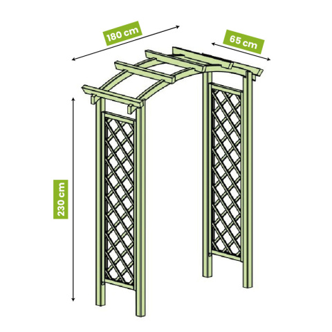 Pergola | Szpaler z kratką 230 x 180 x 65 cm - słupek 7x7 cm Pergola | Szpaler z kratką 230 x 180 x 65 cm - słupek 7x7 cm