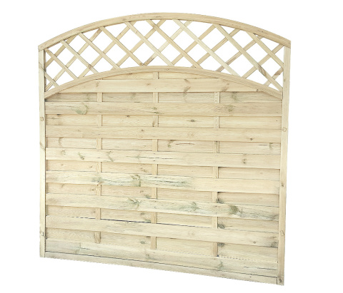 Płot osłonowy | Ryflowany z łukiem i kratką 2RB - RAMA 44 mm - 90 x 180 cm Płot osłonowy | Ryflowany z łukiem i kratką 2RB - RAMA 44 mm - 90 x 180 cm
