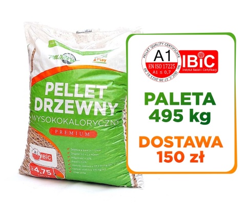 Drewno opałowe | Pellet drzewny EN A1 17,1 MJ/kg (4,75kwh/kg) - PALETA 495 kg Drewno opałowe | Pellet drzewny EN A1 17,1 MJ/kg (4,75kwh/kg) - PALETA 495 kg